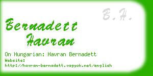 bernadett havran business card